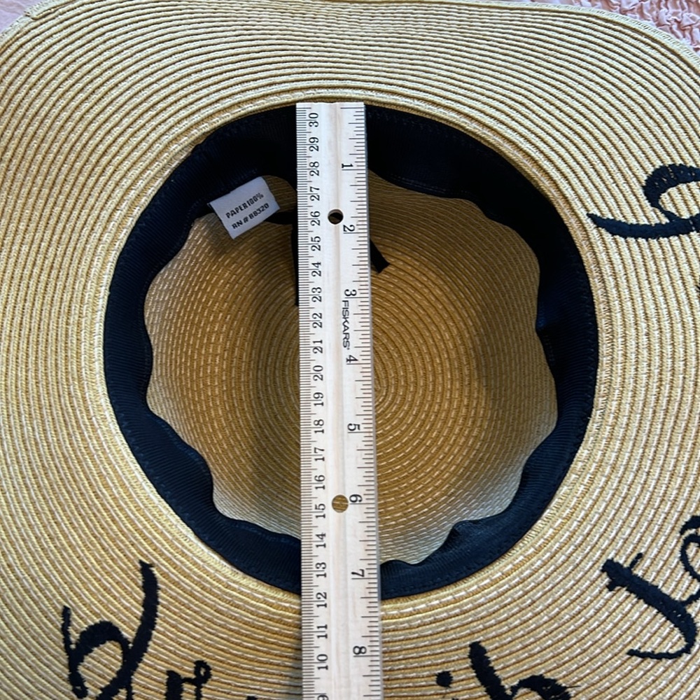C.C Women's Paper Weaved Crushable Beach Embroidered Quote Floppy Brim S… - Picture 9 of 11